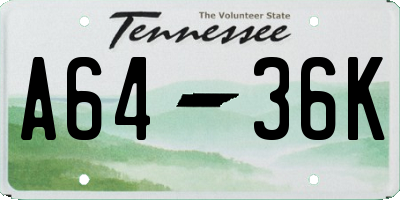 TN license plate A6436K