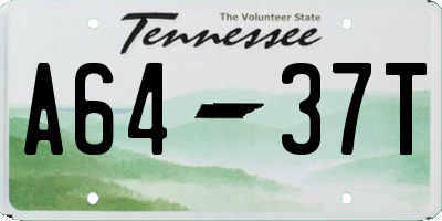TN license plate A6437T