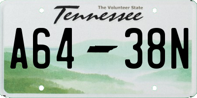 TN license plate A6438N