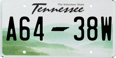 TN license plate A6438W