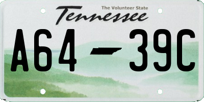 TN license plate A6439C