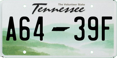 TN license plate A6439F