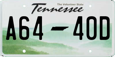 TN license plate A6440D