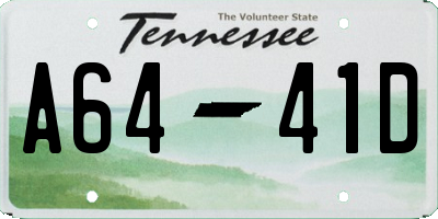 TN license plate A6441D