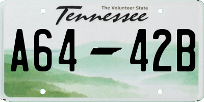 TN license plate A6442B