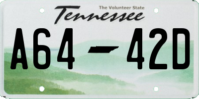 TN license plate A6442D