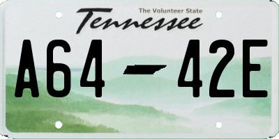 TN license plate A6442E