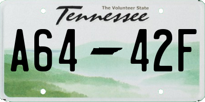 TN license plate A6442F