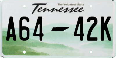 TN license plate A6442K