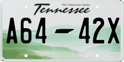 TN license plate A6442X