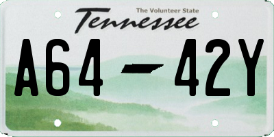 TN license plate A6442Y