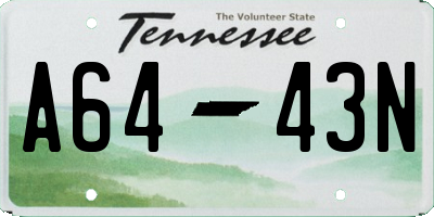 TN license plate A6443N