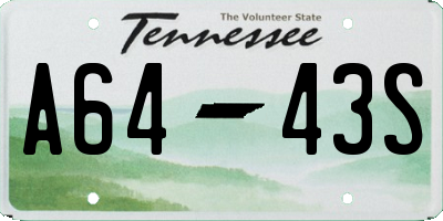 TN license plate A6443S