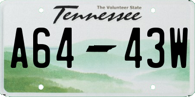 TN license plate A6443W