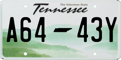 TN license plate A6443Y