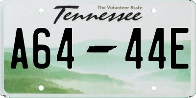 TN license plate A6444E
