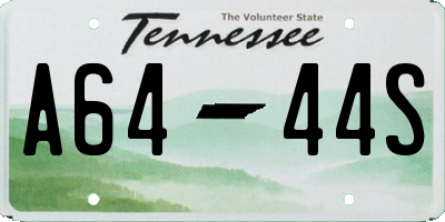 TN license plate A6444S