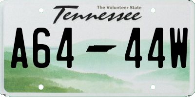 TN license plate A6444W