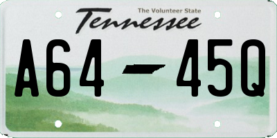 TN license plate A6445Q