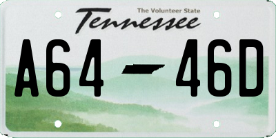 TN license plate A6446D