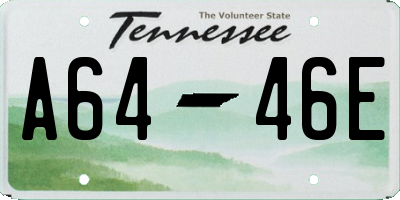TN license plate A6446E