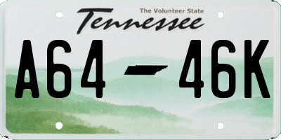 TN license plate A6446K