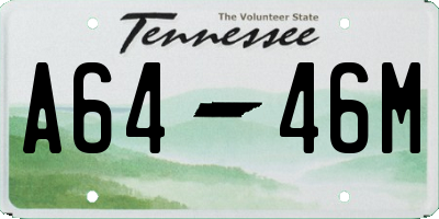 TN license plate A6446M