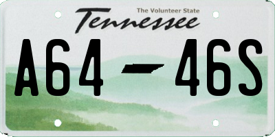 TN license plate A6446S