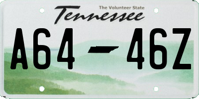 TN license plate A6446Z