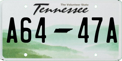 TN license plate A6447A