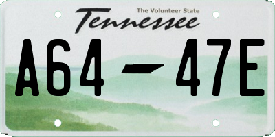 TN license plate A6447E