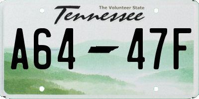 TN license plate A6447F