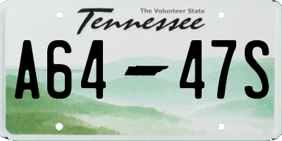 TN license plate A6447S