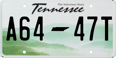 TN license plate A6447T