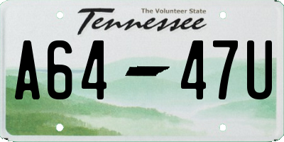 TN license plate A6447U