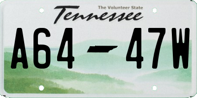 TN license plate A6447W