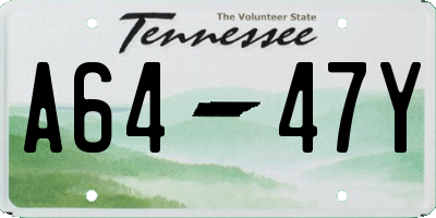 TN license plate A6447Y