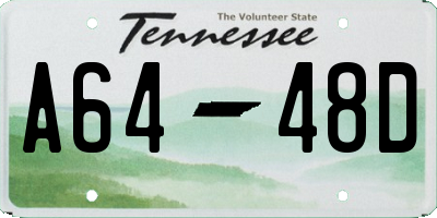 TN license plate A6448D