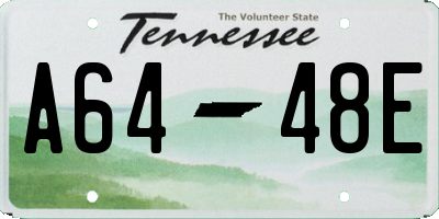 TN license plate A6448E