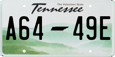 TN license plate A6449E