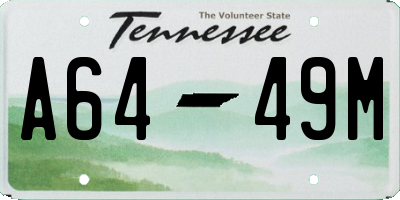 TN license plate A6449M