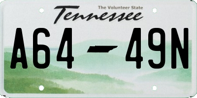 TN license plate A6449N