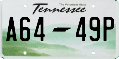 TN license plate A6449P