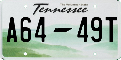 TN license plate A6449T