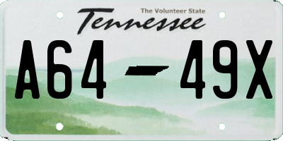TN license plate A6449X