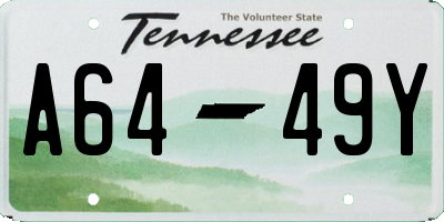 TN license plate A6449Y