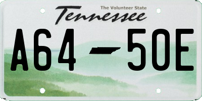 TN license plate A6450E