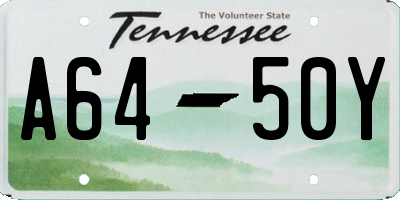 TN license plate A6450Y