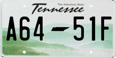 TN license plate A6451F