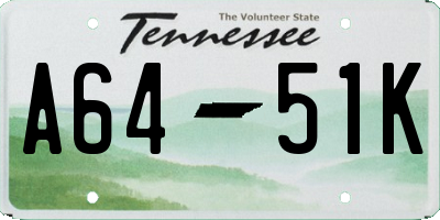 TN license plate A6451K